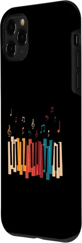 Vista 2 de iPhone 11 Pro Notas de Música Teclado Colorido Piano Case