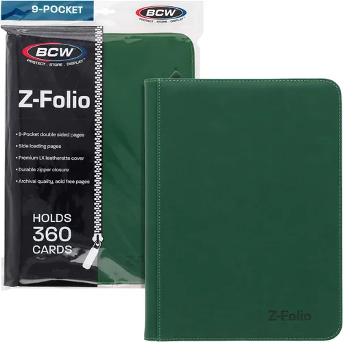Vista 10 de BCW Z-Folio - Álbum LX de 9 bolsillos - Azul Organizador de tarjetas con cremallera segura Carpeta de colección de tarjetas de cuero sintético