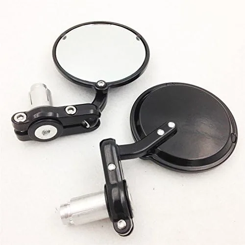 Vista 4 de XKH grupo motocicleta negro aluminio redondo mini bar extremo 7/8 "espejo para Cafe Racer Clubman CB XS KZ GS nuevo