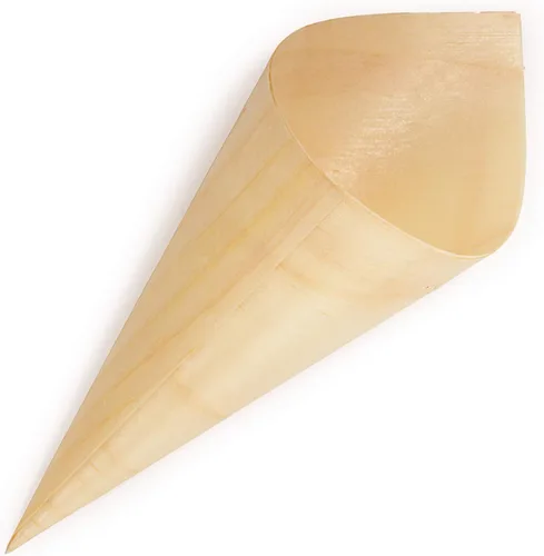 Vista 8 de BambooMN - Conos de madera desechables para alimentos y aperitivos - 3.1" x 1.5" - 100 piezas