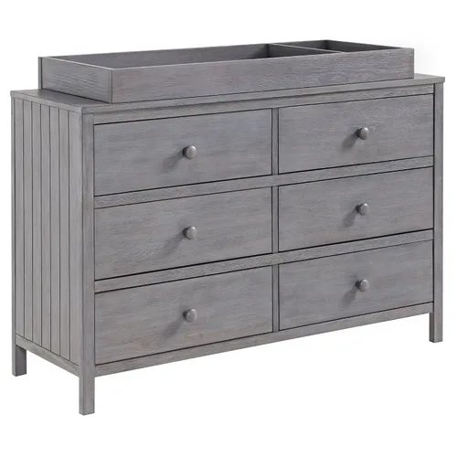 Vista 3 de Oxford Baby Everlee - Cambiador para cómoda doble de 6 cajones, Graystone