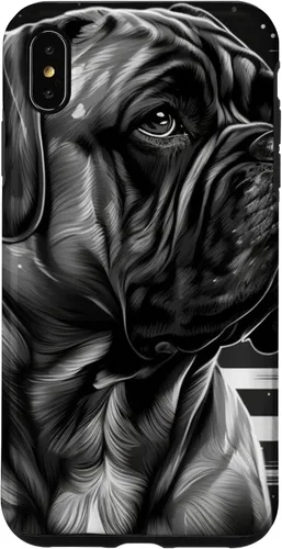 Vista 11 de iPhone 16 Bullmastiff Dog Black And White American Flag Bullmastiff Case