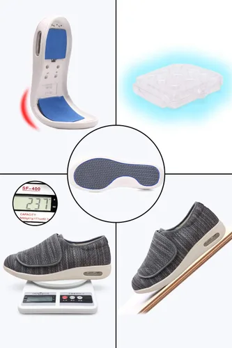 Vista 3 de Zapatos para diabéticos para mujer, zapatos casuales ajustables para caminar, zapatos anchos para ancianos, pies hinchados, antideslizantes, cojín