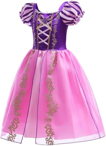 Vista 3 de Lito Angels Disfraz de princesa para niñas, disfraz de fiesta de Halloween, con peluca larga trenzada y conjunto de accesorios Vestido con peluca