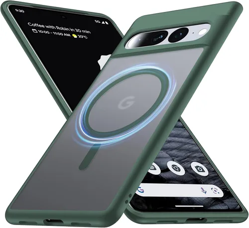 Vista 9 de para Google Pixel 7 Pro Funda con MagSafe [Patas ajustables] [Carga mientras está de pie] [Protección militar a prueba de golpes] Funda de silicona