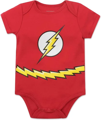 Vista 3 de WARNER BROS DC Comics Justice League Green Lantern The Flash Superman Batman Baby 5 Pack Bodysuits Newborn to Infant