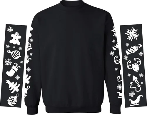 Vista 3 de Awkward Styles - Sudadera de Navidad, diseño de copo de nieve, mangas blancas