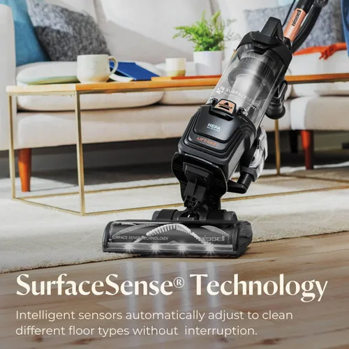 Vista 2 de Bissell SurfaceSense Allergen Lift-Off Pet Aspiradora vertical, con rodillo de cepillo multisuperficie sin enredos, faros LED y tecnología Lift-Off