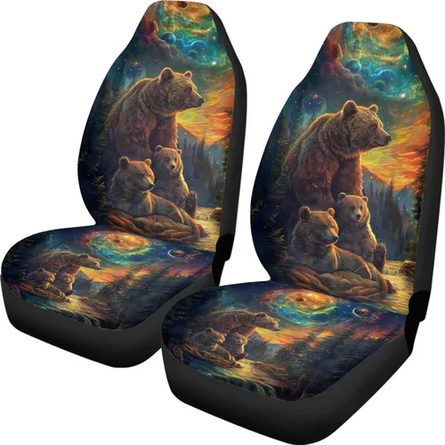 Vista 11 de Talayituse - Funda de asiento de coche con estampado de salpicaduras de pintura de la bandera americana, funda de asiento de cubo para vehículo, 4