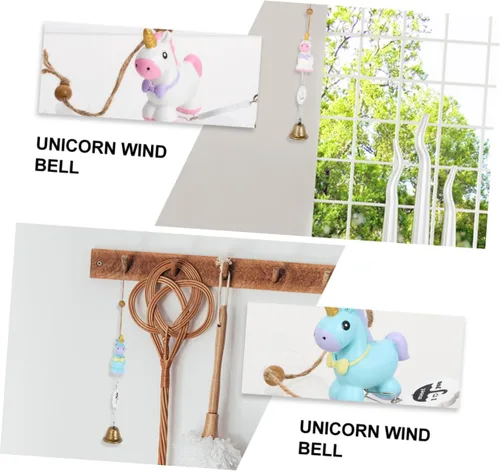 Vista 7 de 2 carillones de viento de unicornio, decoración colgante elegante con colgante de unicornio para decoración del hogar, regalo para amigos