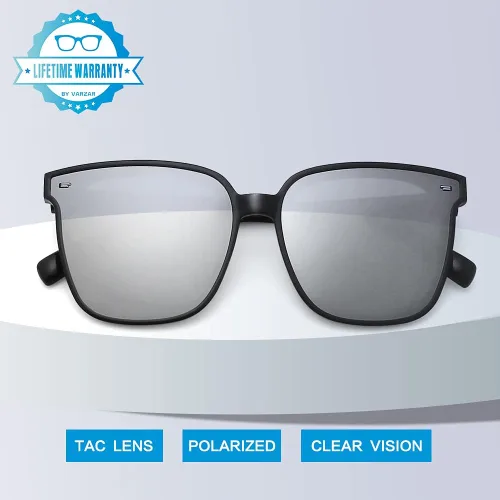 Vista 2 de VARZAR - Gafas de sol cuadradas para mujer hombre polarizadas ligeras retro de gran