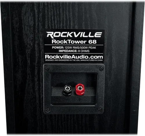 Vista 8 de Rockville RockTower 68B - Altavoz pasivo de torre de 8 ohmios, color negro, sonido de alta fidelidad, rejilla desmontable, 3 vías, 16,5 cm, 500W