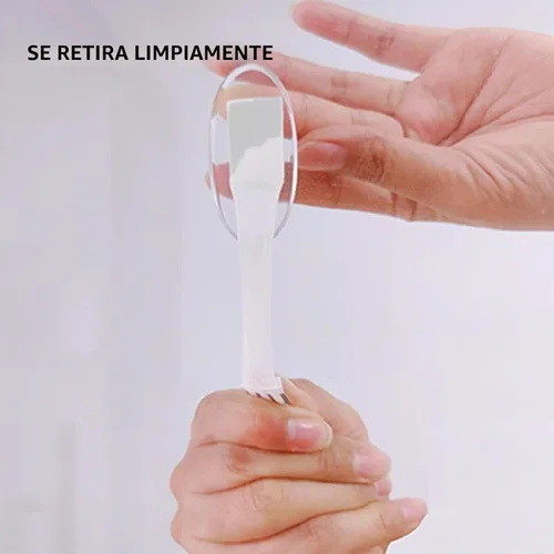 Vista 7 de Pequeños ganchos de pared de alambre transparente, 15 ganchos con 20 tiras