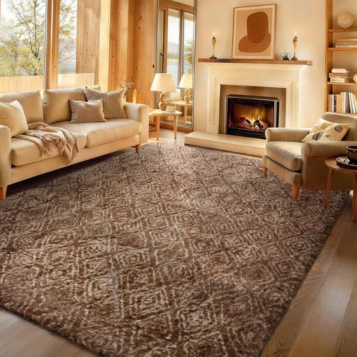 Vista 127 de Ophanie - Alfombras para sala de estar, antideslizante y suave, de felpa grandes y peludas para dormitorio, peludas para niños y niñas, decoración