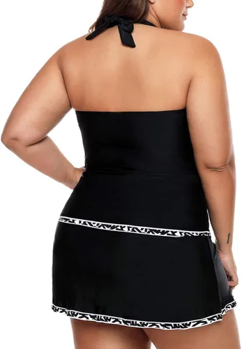Vista 2 de KEASUZY - Traje de baño para mujer, tankini estilo halter, conjunto de traje de baño