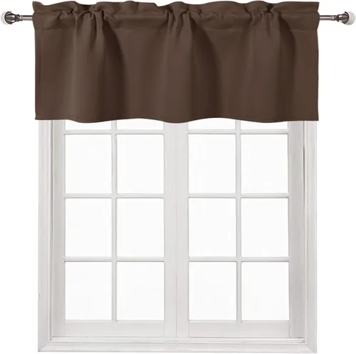 Vista 72 de DWCN Cenefa para ventana de cocina, con bolsillo para barra, para ventana, sala de estar/sótano, 36 x 16 pulgadas de largo, 1 panel, beige