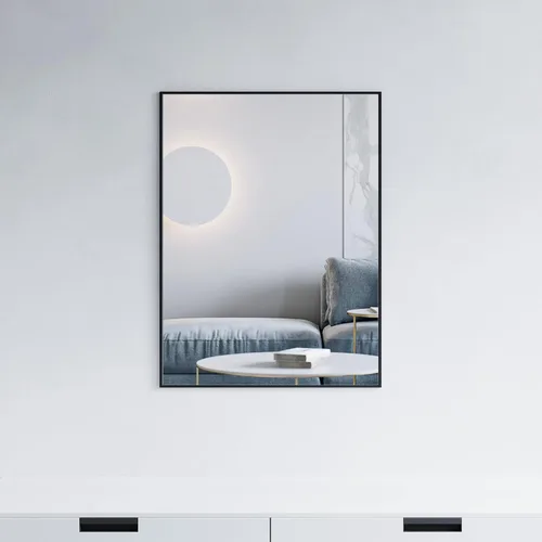 Vista 20 de Dowell Espejo de baño Espejo de pared rectangular con marco de metal Espejo de marco delgado Espejo de tocador de baño moderno - Negro 5004