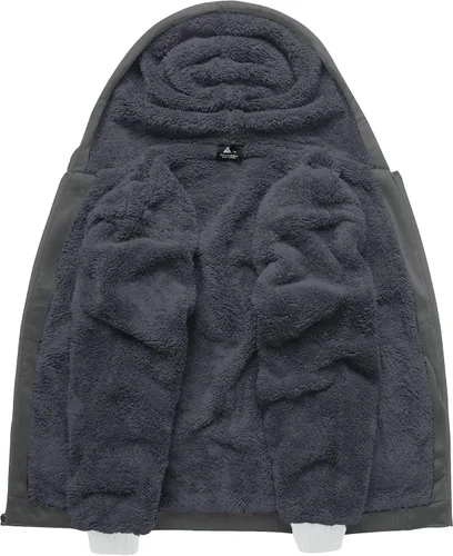 Vista 28 de SCODI Sudaderas con capucha para hombre, forro polar pesado, cremallera completa, forro de sherpa grueso, chaqueta con capucha