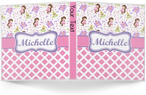 Vista 2 de Carpeta personalizada de 3 anillas con estampado de princesa y diamante, 1 pulgada