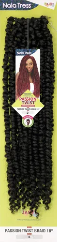Vista 3 de Janet Collection - Trenzas de ganchillo Nala Tress Passion Twist de 18 pulgadas (paquete de 5, 2)