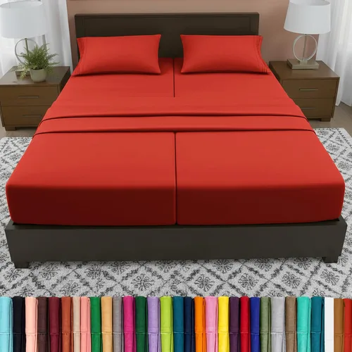 Vista 42 de Elegant Comfort - Juego de sábanas de lujo de 4 piezas - Ropa de cama de lujo de 1500 hilos, calidad de hotel prémium, microfibra, resistente a
