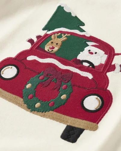 Vista 2 de Gymboree Conjunto de pijama unisex de algodón de Navidad de 2 piezas, niño grande, niño pequeño, gimnasio para bebé