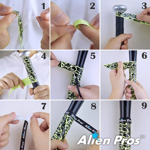 Vista 7 de ALIEN PROS - Cinta de agarre para bate de béisbol (2 agarres/4 agarres), 1.1 mm, precortada y sensación Pro – Reemplazo para agarre de bate