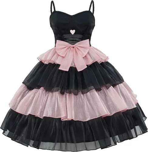 Vista 2 de Mingyuezai Womem's Elegant Solid Color Party Dress Puff SleeveSleeveless Halter Dress