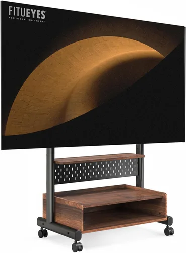 Vista 11 de FITUEYES Soporte de suelo de TV rodante para televisores de 40 a 85 pulgadas, soporte de TV móvil resistente con ruedas con cerradura, carrito de TV