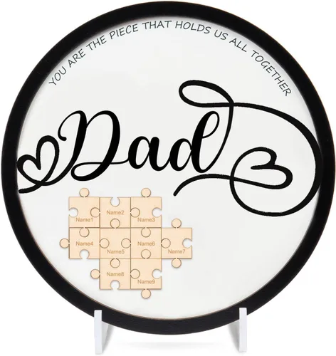 Vista 13 de Letrero personalizado con nombre de la familia, adornos de madera para la familia, placa de rompecabezas con nombre personalizado, decoración