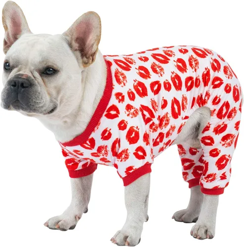 Vista 10 de CuteBone - Pijama mameluco de Navidad para perros, linda para vacaciones de invierno, P186XS
