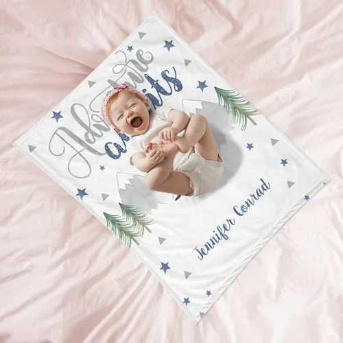 Vista 3 de Manta de bebé personalizada con nombre, manta de bebé personalizada para niños y niñas, manta personalizada de regalo para bebé niño recién nacido