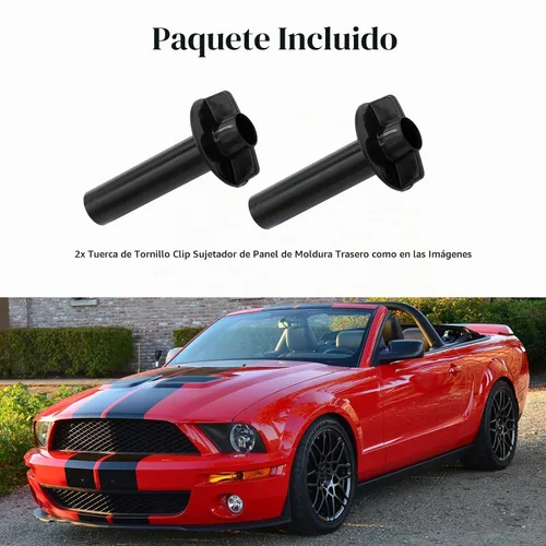 Vista 6 de 2 tuercas de panel de moldura trasera, tuercas de ala para panel de ajuste de carga interior del maletero trasero compatibles con Ford Mustang