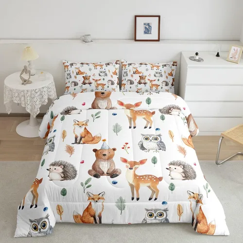 Vista 21 de Feelyou Juego de edredón de panda de dibujos animados para niños, edredón de animales lindos para niños y niñas, juego de ropa de cama kawaii panda