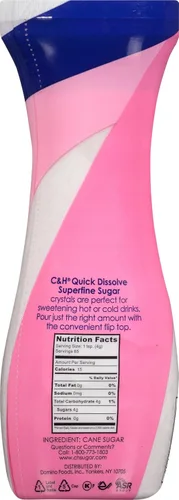 Vista 4 de C&H Azúcar superfino de caña pura, 12 onzas (Paquete de 3) Ultra-fine, Quick Dissolving Crystals, Ideal for Cocktails, Baking, Beverages