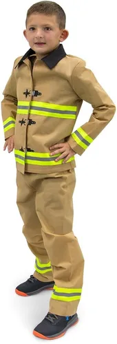 Vista 3 de Fearless Firefighter Disfraz de Halloween para niños - Traje de bomberos mediano