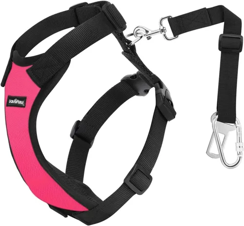 Vista 42 de VavoPaw Cinturón de Seguridad para Perros, Chaleco de Seguridad Arnés para Perros para Automóvil con Hebilla Ajustable Cinturón de Seguridad