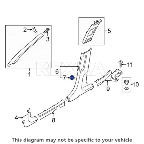 Vista 7 de Rexka 20 clips de retención para embellecimiento interior para panel de puerta, compatible con Hyundai 82315-2W000 Santa Fe Sonata (paquete de 30)