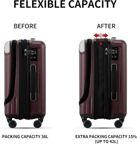 Vista 4 de LEVEL8 Grace Luggage Rojo - Casual y de negocios