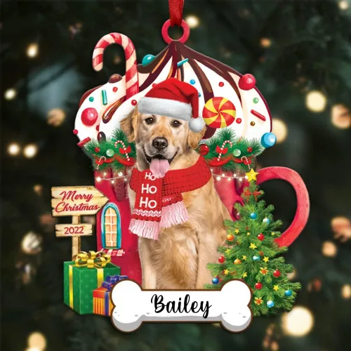 Vista 23 de Amantes de los perros de Navidad – Navidad de perros disponibles para muchos perros Shi Tzu – Adorno con forma personalizada, adorno de Navidad