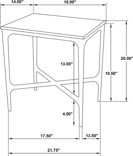Vista 3 de Coaster Home Furnishings Baldwin - Mesa auxiliar rectangular con parte superior de mármol, color blanco y dorado