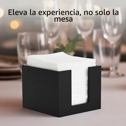 Vista 7 de Restaurantware Servilletero de cóctel de 5.5 x 4 pulgadas, 1 servilletero cuadrado plano – para bares, mesas de cocina o encimeras, resistente Negro