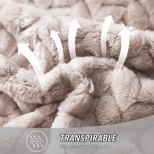 Vista 4 de Exclusivo Mezcla Manta de forro polar para sofá, 50 x 70 pulgadas, camello