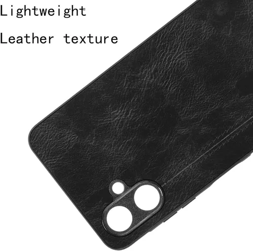 Vista 3 de Funda compatible con Nokia 1 Plus, compatible con Nokia 1.1 Plus [textura de piel sintética] [PU+PC+TPU] Funda de protección de cámara 3 en 1