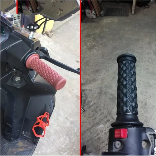 Vista 2 de Manillar de motocicleta 2019 7/8 pulgadas 0.866 in manillar de goma vintage mango de motocicleta extremos para Yamaha Mt07 Mt09 Fz07 Fz09 Mt/fz 07