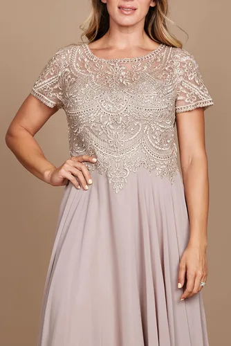 Vista 4 de Dylan Davids - Vestido formal de manga corta para madre de la novia