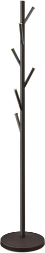Vista 9 de Kira Home Addison - Perchero de pie moderno de 68 pulgadas con 6 ganchos para colgar Elegante soporte de metal dorado con base pesada, acabado