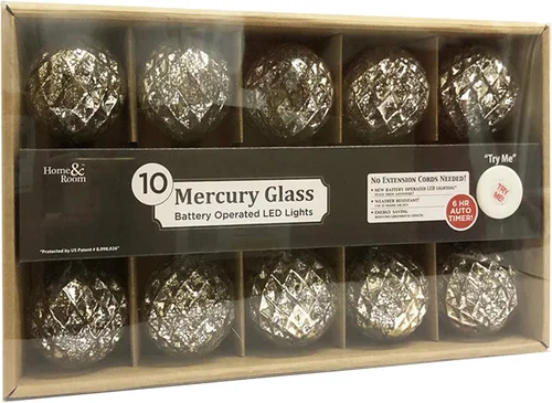 Vista 2 de Brite Star Cadena de luces LED de cristal Mercury, 8.5 pies, color plateado