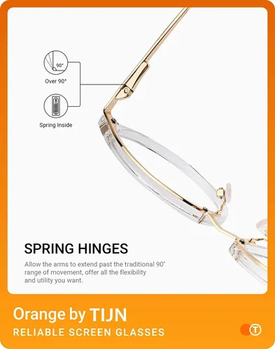 Vista 5 de Gafas TIJN de óptica con montura redonda de metal, estilo vintage, bloquean la luz azul, gafas sin prescripción con montura para mujer