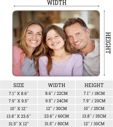 Vista 2 de Alfombrilla de mouse personalizada – Personalizada con tu logotipo de texto fotográfico, antideslizante, impermeable para juegos y computadora